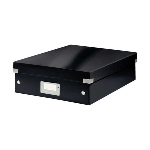 Črna kartonasta škatla za shranjevanje s pokrovom 28x37x10 cm Click&Store – Leitz-image-2