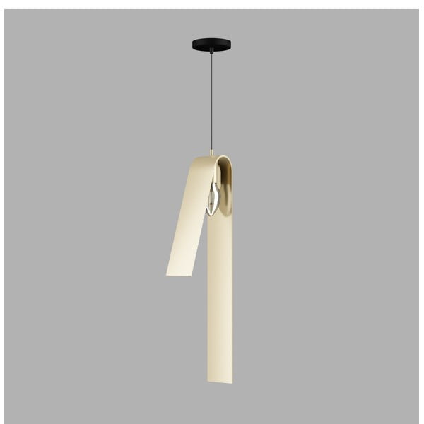 Črna/zlata viseča svetilka s kovinskim senčilom Fold – Squid Lighting-image-1