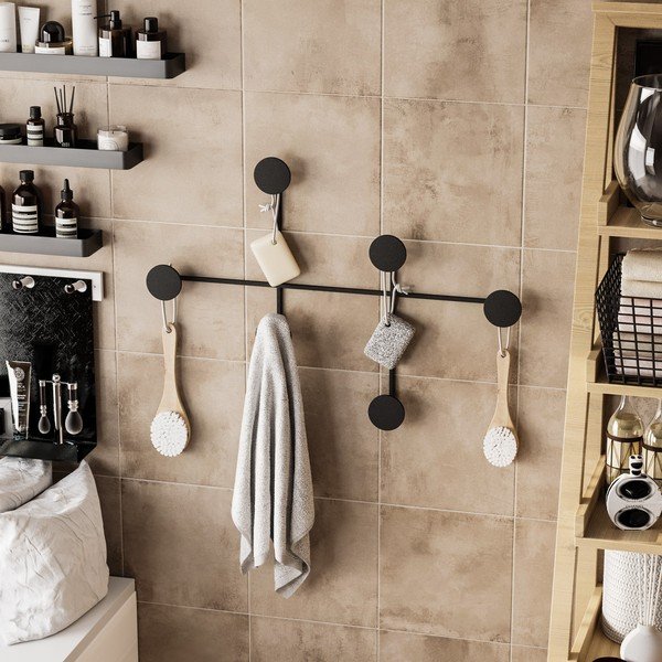 Črn kovinski stenski obešalnik Dama – Kalune Design-image-3