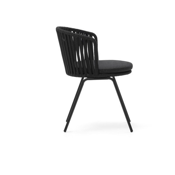 Črni kovinski vrtni stol Saconca - Kave Home-image-3