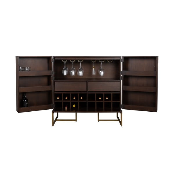 Omara za vino v dekorju eksotičnega lesa za 24 steklenic, 100x100 cm Class - Dutchbone-image-4