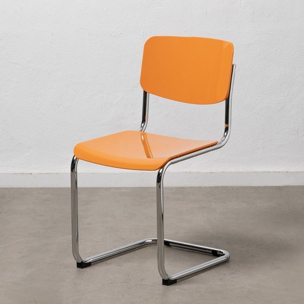 Oranžni jedilni stoli v kompletu 4 ks Chrome – Ixia-image-1