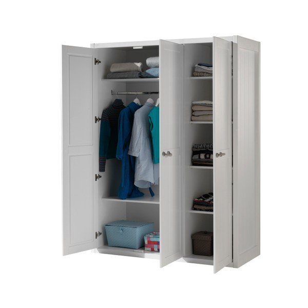 Bela otroška garderobna omara Vipack Lewis, širine 145 cm-image-1