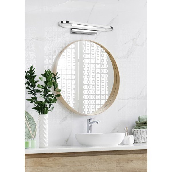 LED stenska svetilka v svetleči srebrni barvi (dolžina 40 cm) Gianni - Trio-image-1
