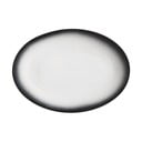 Belo-črn keramični ovalni krožnik Maxwell & Williams Caviar, 35 x 25 cm