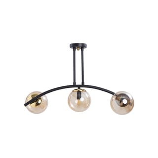 Rumena/črna stropna svetilka s steklenim senčnikom ø 15 cm Yay – Squid Lighting