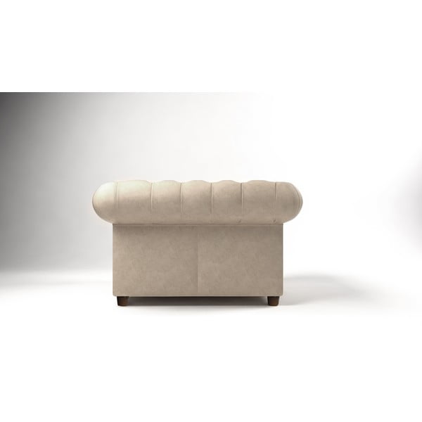 Kremno bel žameten fotelj Cambridge – Ropez-image-2