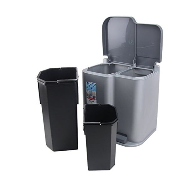 Siv koš za smeti na pedal Curver Duo, 21 l-image-2