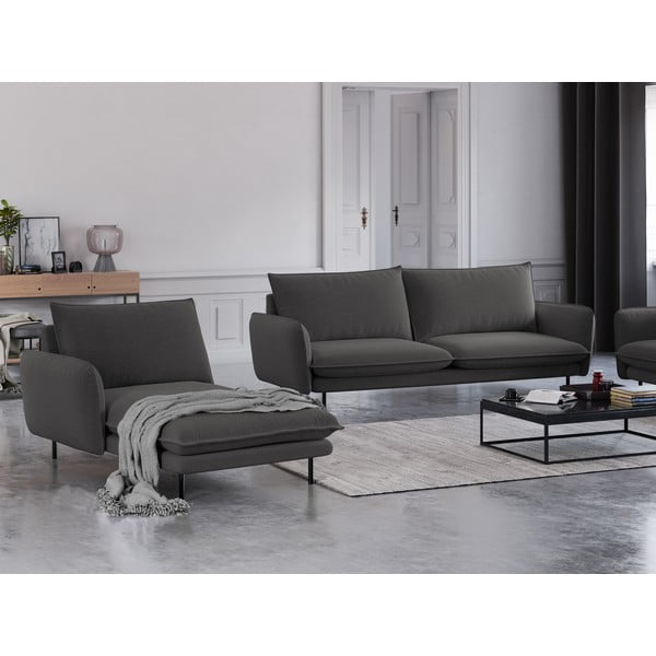 Temno siv ležalnik Cosmopolitan Design Vienna, levi kot-image-1