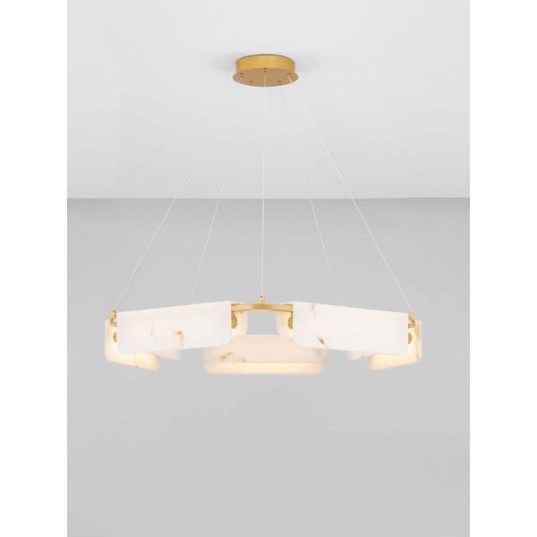 Kremno bela/medeninasta LED zatemnitvena viseča svetilka v marmornem dekorju ø 93 cm Aider – Nova Luce-image-3