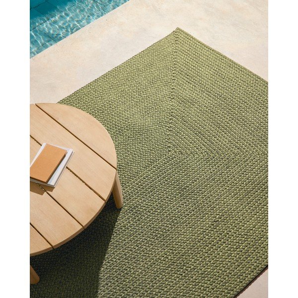 Zelena notranja in zunanja preproga iz recikliranih vlaken 160x230 cm Despas – Kave Home-image-1