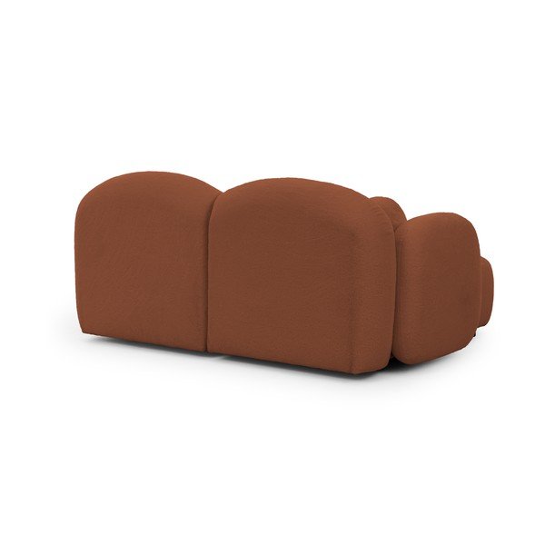 Kotna sedežna garnitura iz tkanine bouclé v barvi terakote (levi kot/z ležalnikom) Orbit – Ropez-image-3