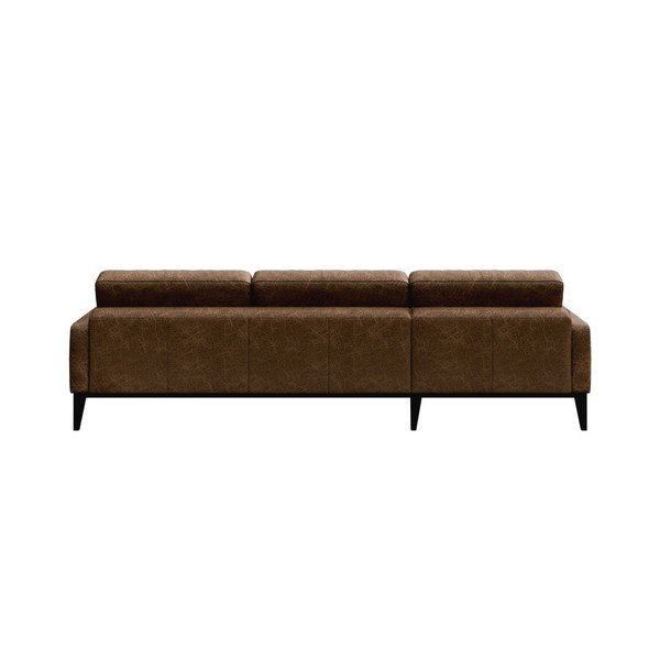 Konjak rjava usnjena kotna sedežna garnitura MESONICA Musso Tufted, desni kot-image-3