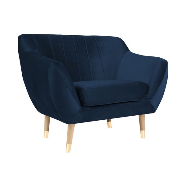 Temno moder žameten fotelj Mazzini Sofas Benito-image-2