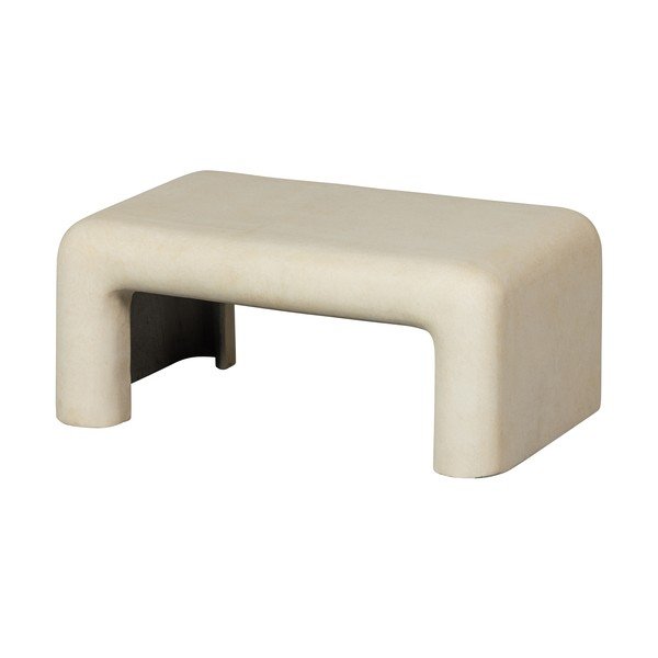 Kremno bele mizice v kamnitem dekorju v kompletu 2 ks 42x92 cm Stani – WOOOD-image-2