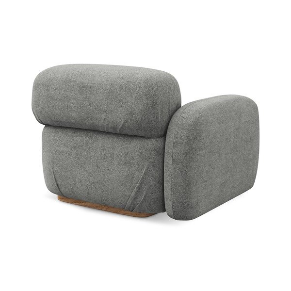 Siv modul za sedežno garnituro iz tkanine bouclé (levi kot) Ailani – Makamii-image-3