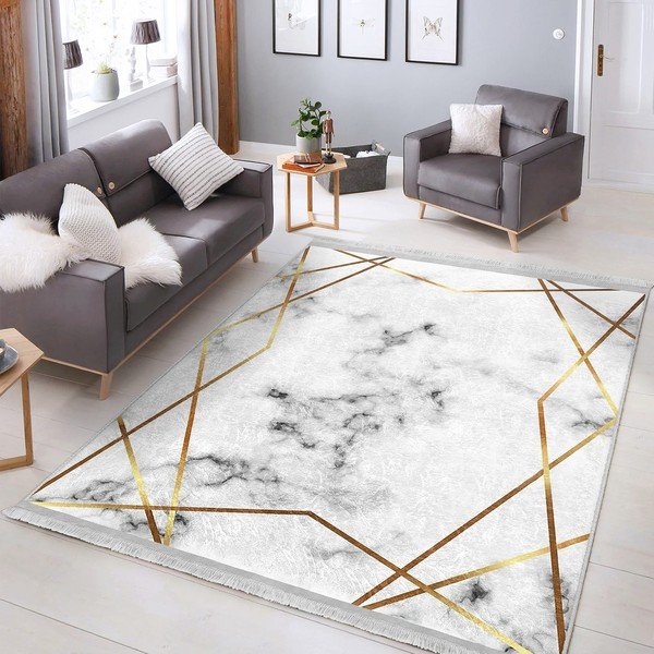 Preproga v beli in zlati barvi 160x230 cm - Mila Home-image-1