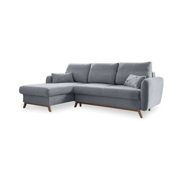 Svetlo siva raztegljiva sedežna garnitura Miuform Scandic Lagom, levi kot