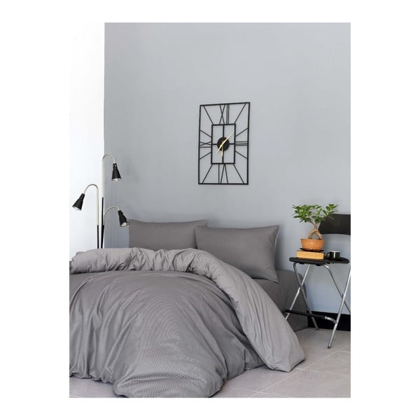 Komplet bombažne posteljnine za zakonsko posteljo Casual Grey, 200 x 220 cm