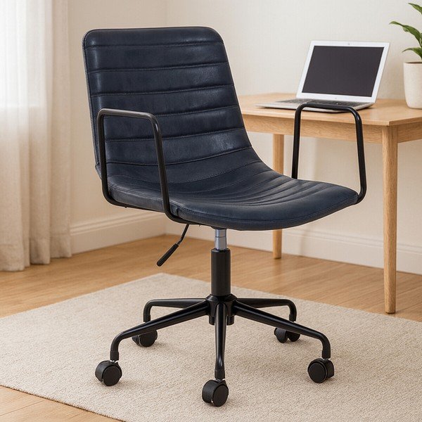 Temno siv pisarniški stol iz umetnega usnja Forbes – Premier Housewares-image-3