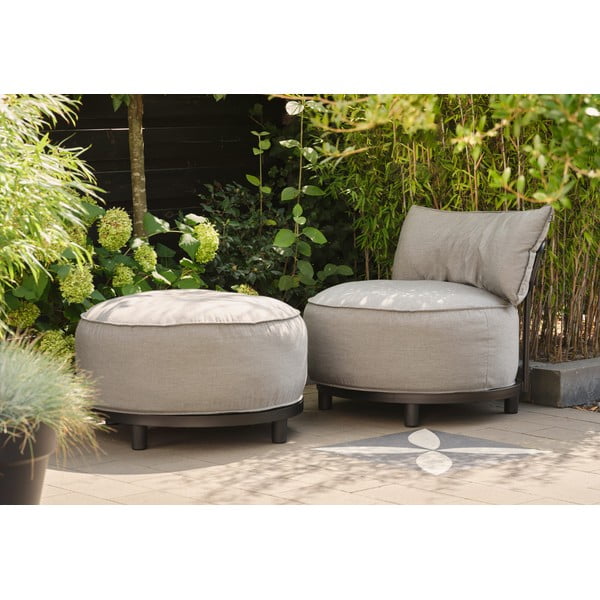 Svetlo siv oblazinjen vrtni fotelj Emma – Hartman-image-1