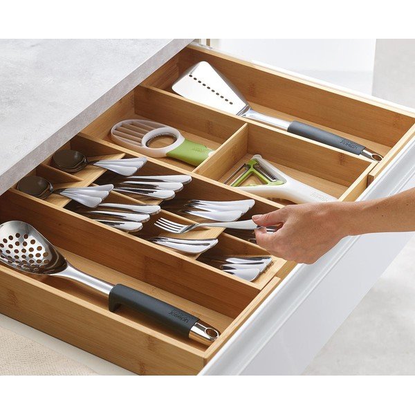 Bambusov nastavljiv organizator za pribor v naravni barvi 32 x 40 cm DrawerStore Bamboo – Joseph Joseph-image-1