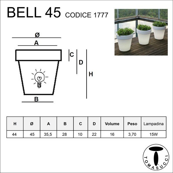 Beli sadilnik z osvetlitvijo Tomasucci Classic, ⌀ 45 cm-image-2