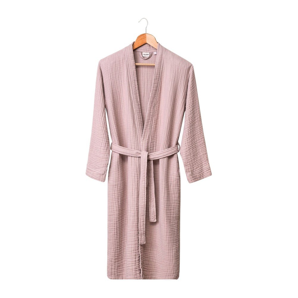 Rožnat kopalni plašč iz muslina velikosti S/M Kimono