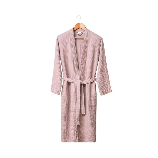 Rožnat kopalni plašč iz muslina velikosti S/M Kimono – Foutastic