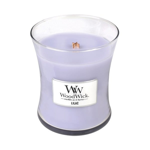 Dišeča sveča WoodWick Lilac, čas gorenja 55 ur