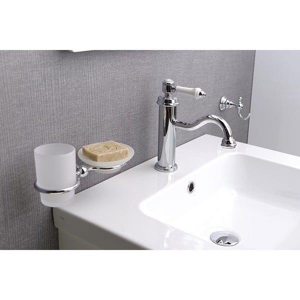 Stoječa armatura za umivalnik v sijajno srebrni barvi Vienna – Sapho-image-3