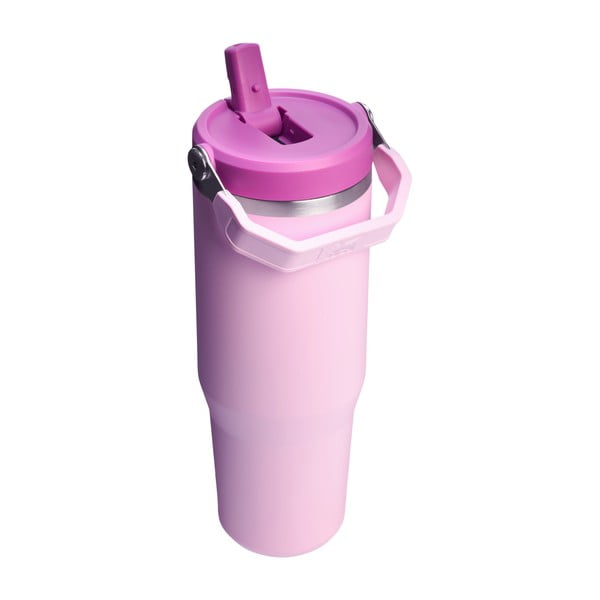 Rožnata termovka iz nerjavečega jekla 890 ml IceFlow™ Flip Straw 2.0 Tumbler Cherry Blossom – Stanley-image-2