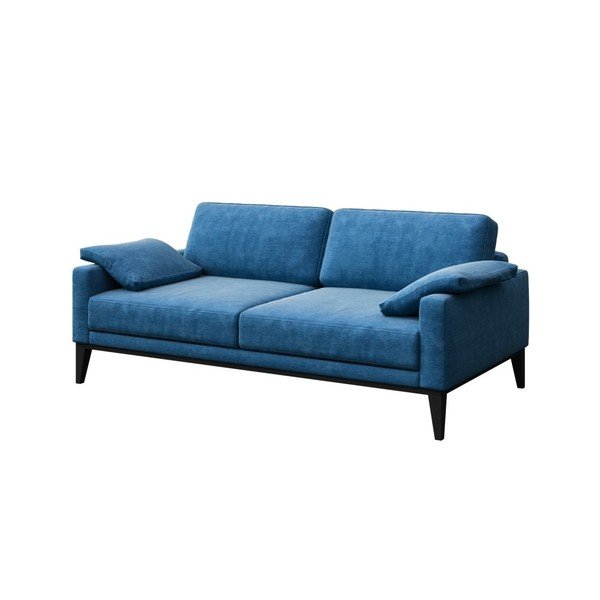 Modra dvosedežna zofa z lesenimi nogami MESONICA Musso Regular-image-1