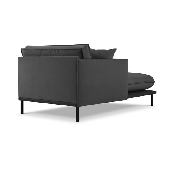 Temno siv žameten ležalnik (levi kot) Auguste – Interieurs 86-image-2