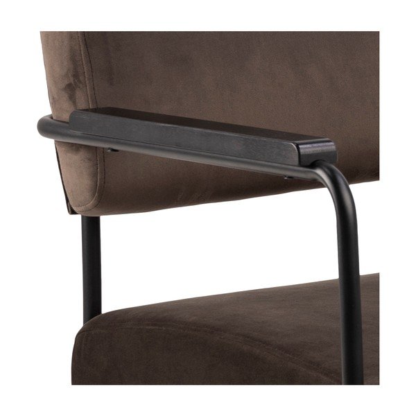 Temno rjav žametni fotelj Actona Cloe-image-4
