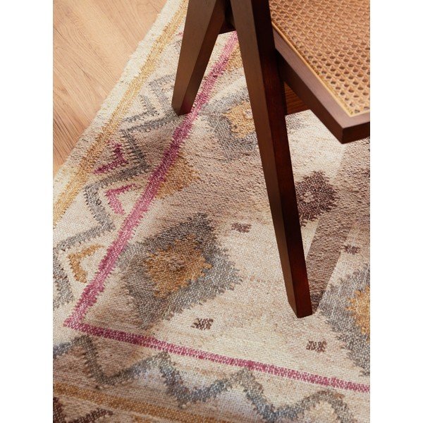 Kremno bel ročno tkan tekač iz jute 80x200 cm Roya Imani – Elle Decoration-image-3