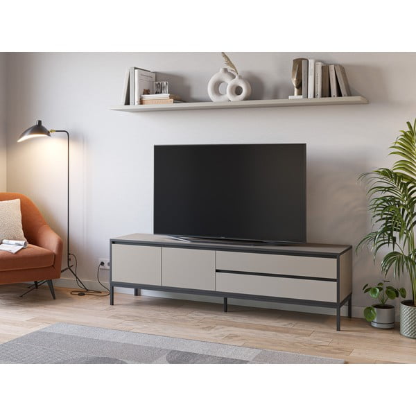 Siva/bež TV omarica 180x55 cm Lorenza – Marckeric-image-1