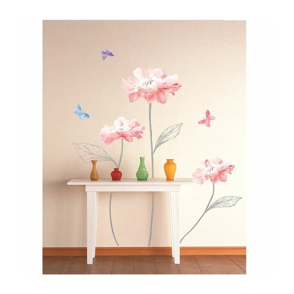 Nalepka Ambiance Light Pink Flowers And Butterflies-image-1
