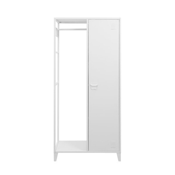 Bela odprta kovinska garderobna omara 80x175 cm Salino – Støraa