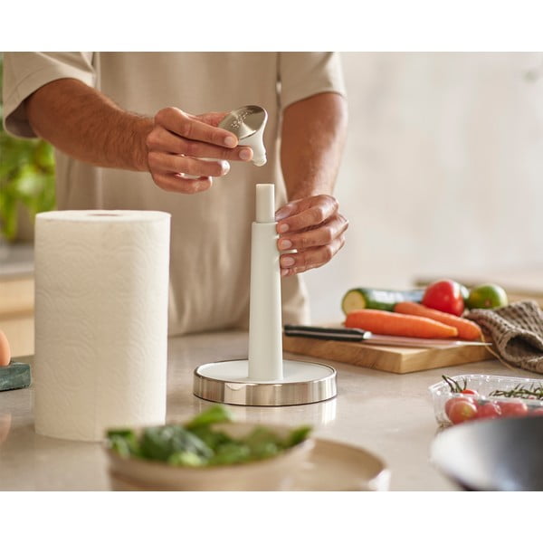 Belo plastično stojalo za papirnate brisače ø 16 cm Push&Tear – Joseph Joseph-image-2