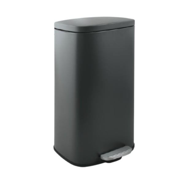 Temno siv jeklen koš za smeti s pedalom 50 l Akira – Spirella