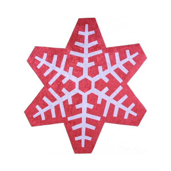 Rdeča in bela preproga Vitaus Snowflake Special, 160 x 160 cm-image-1