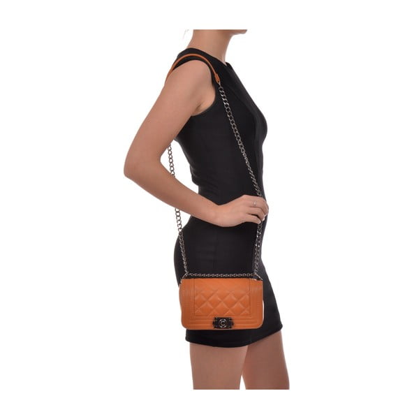 Rjava usnjena torbica Isabella Rhea Mari iz konjaka-image-4