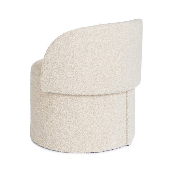Kremno bel tabure iz tkanine bouclé Anthea – Yes Everyday-image-4