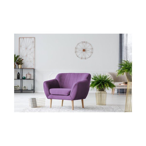 Vijoličen fotelj Mazzini Sofas Benito-image-2