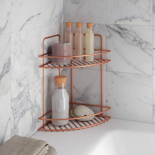 Kopalniška kotna polica z dvema nivojema Metaltex Copper-image-1