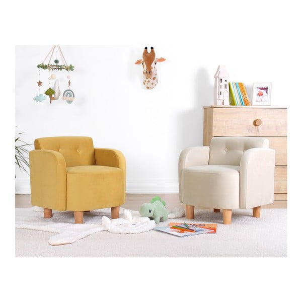 Kremno bel otroški fotelj Volie – Artie-image-3