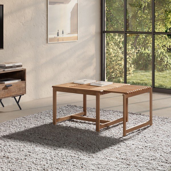 Klubska mizica iz masivnega hrasta v naravni barvi 60x70 cm Unai – MOME-image-2