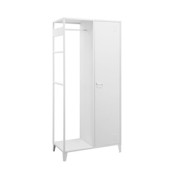 Bela odprta kovinska garderobna omara 80x175 cm Salino – Støraa-image-1