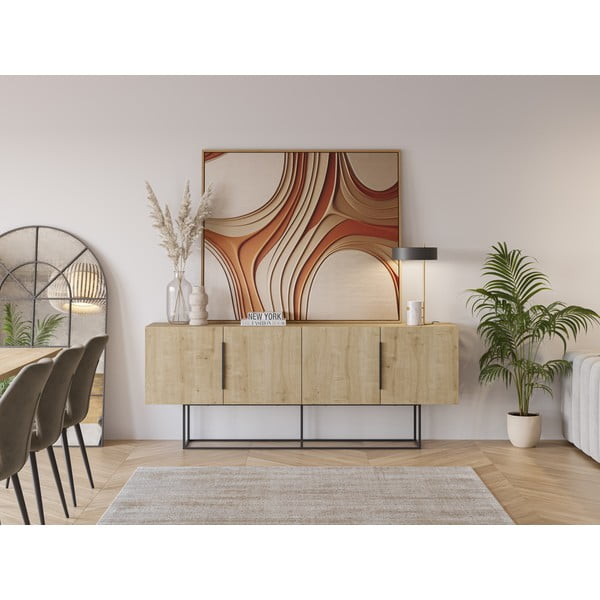 Nizka komoda v hrastovem dekorju 200x80 cm Titan – Marckeric-image-1